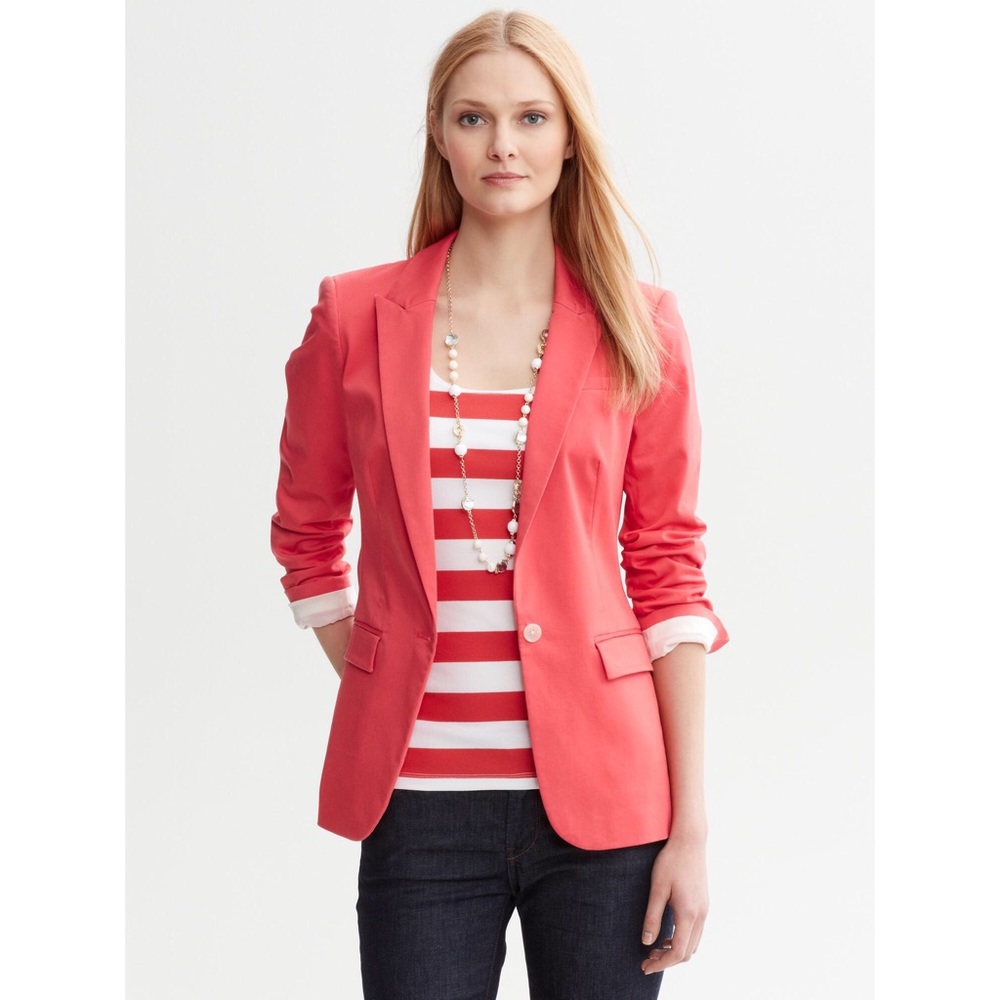 Banana Republic Coral One Button Blazer Size 8